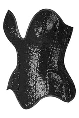 Daisy Corsets Top Drawer 5 PC Premium Black Sequin Dark Angel Corset Costume
