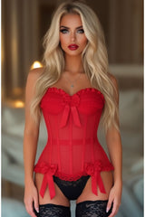 Daisy Corsets Top Drawer Steel Boned Red Mesh Underwire Bustier Corset
