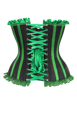 Daisy Corsets Top Drawer 2 PC Striped Burlesque Steel Boned Corset & Bloomer Set