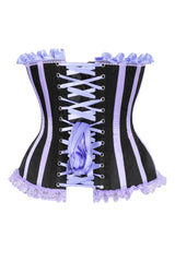 Daisy Corsets Top Drawer 2 PC Striped Burlesque Steel Boned Corset & Bloomer Set