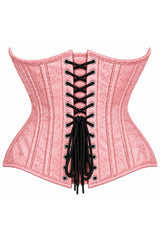 Daisy Corsets Top Drawer Double Steel Boned Light Pink Brocade Curvy Underbust Corset