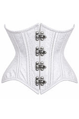 Daisy Corsets Top Drawer Double Steel Boned White Brocade Curvy Underbust Corset
