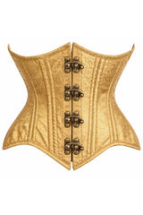 Daisy Corsets Top Drawer Double Steel Boned Gold Brocade Curvy Underbust Corset