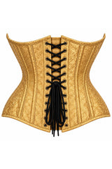 Daisy Corsets Top Drawer Double Steel Boned Gold Brocade Curvy Underbust Corset