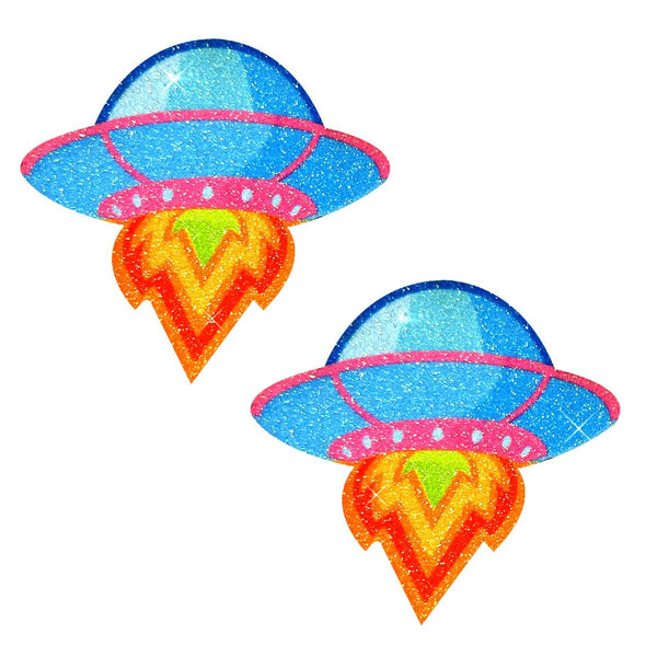 Neva Nude UFO Glitter Pasties - Blue