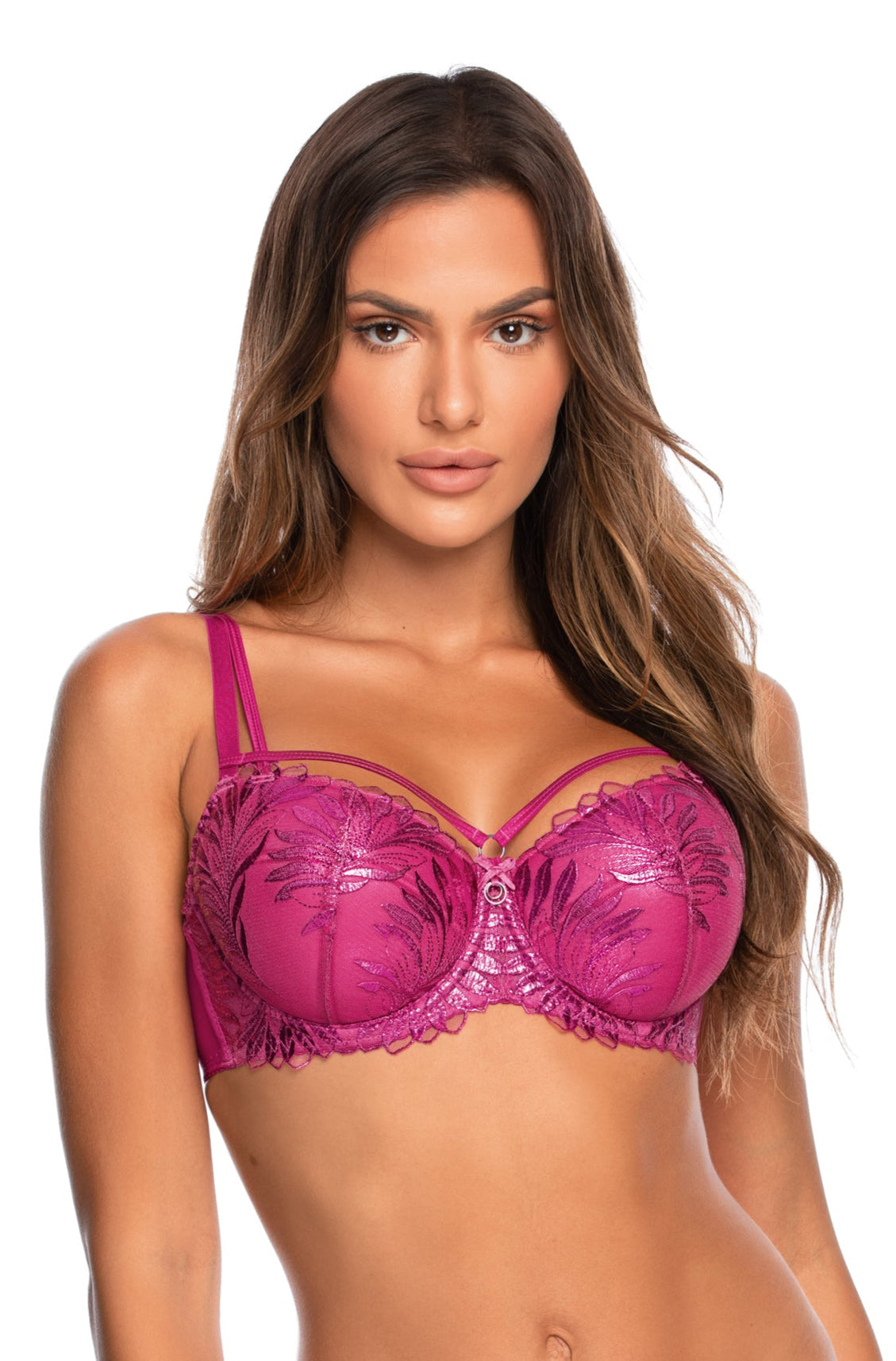 Axami 10261 Padded Balconette Bra Pink Shimmer Brilliance