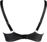 Axami 10591 Balconette Latex Bra Gold Zippers MADE IN EUROPE
