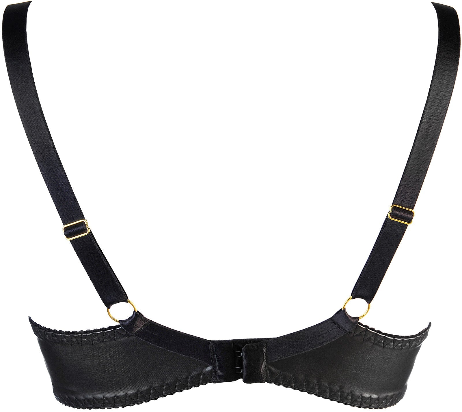 Axami 10591 Balconette Latex Bra Gold Zippers MADE IN EUROPE