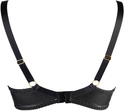 Axami 10591 Balconette Latex Bra Gold Zippers MADE IN EUROPE