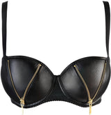 Axami 10591 Balconette Latex Bra Gold Zippers MADE IN EUROPE