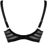 Axami 11071 Sheer Stripe Unlined Bra On the Clouds Nude/Black