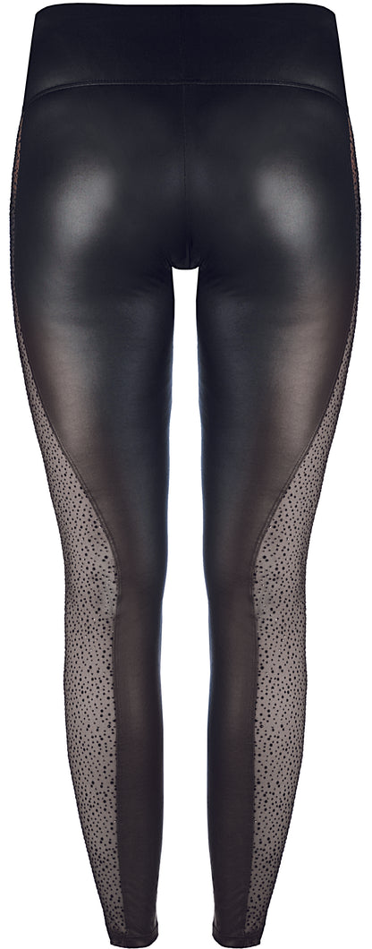 Axami 9226 Seductive Fancy Animal Sheer Sides Leggings Black