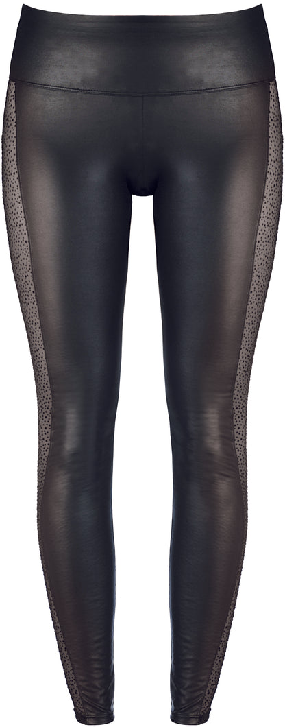 Axami 9226 Seductive Fancy Animal Sheer Sides Leggings Black