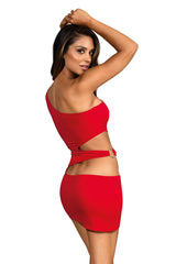 Axami 9249 Microfiber Sexy Red Dress Cutouts Rings MADE IN EUROPE