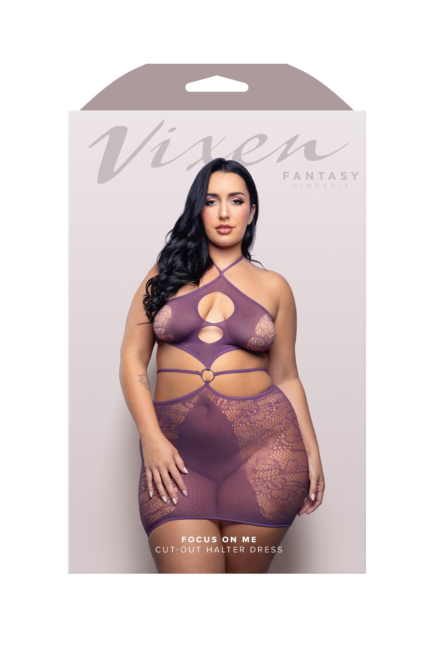 Fantasy Vixen Focus On Me Cut-out Halter Stocking Dress