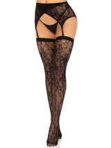 Leg Avenue 2 Pc Rachel Lace Thigh High and Crossover Garter Belt