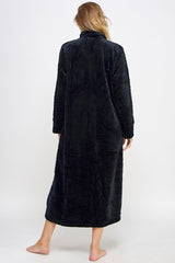 BeWicked Sabrina Robe Zipper Front Closure Long Sleeve Black