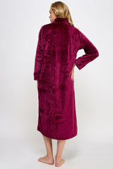 BeWicked Sabrina Robe Zipper Front Closure Long Sleeve Burgundy