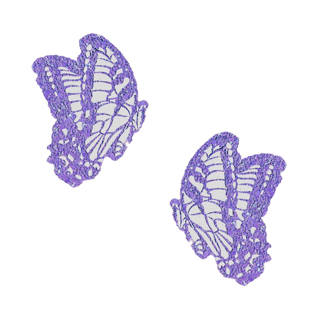Neva Nude Super Sparkle Glitter Beautiful Butterfly Kisses Pasties - Lavender