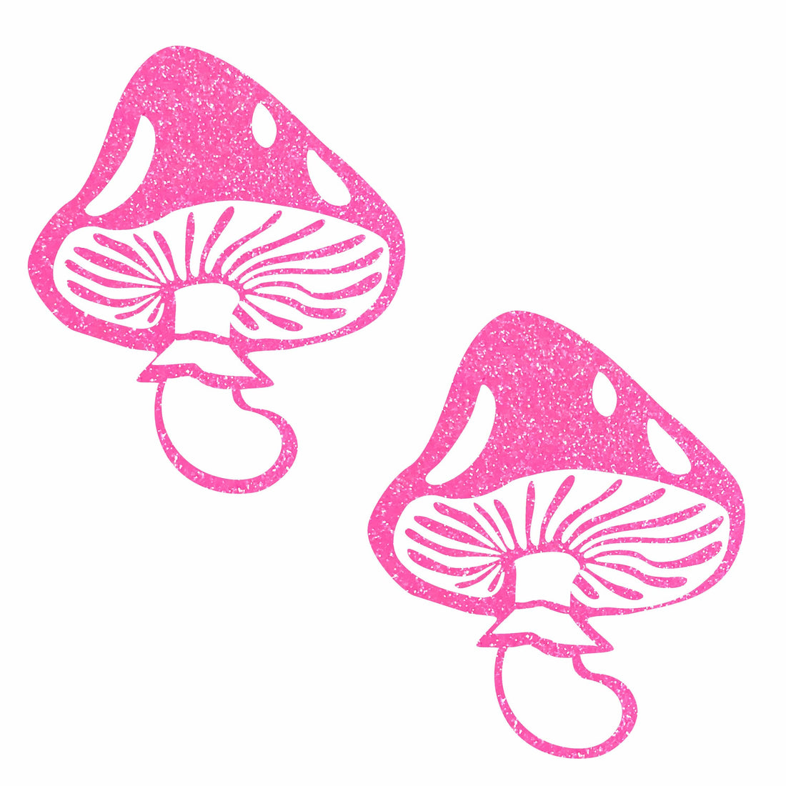 Neva Nude Glitter Blacklight Toadstool Pasties - Neon Pink
