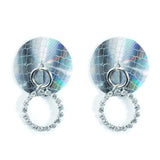 Neva Nude Pull Me Closer Holographic Ring Reusable Silicone Pasties - Silver