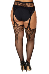 Dreamgirl Novelty Garter Hose - Queen Size - Black