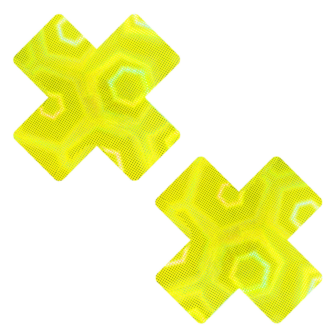 Neva Nude Holographic X Factor Pasties - Neon Yellow