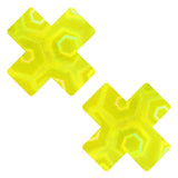 Neva Nude Holographic X Factor Pasties - Neon Yellow