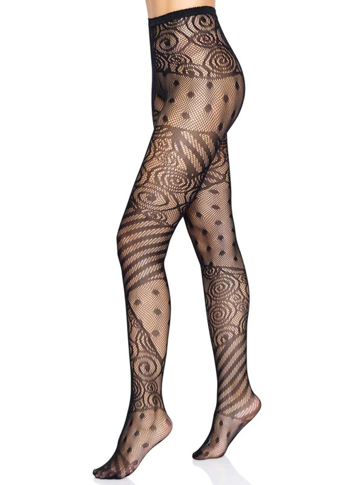 Leg Avenue Doll Net Tights - One Size - Black