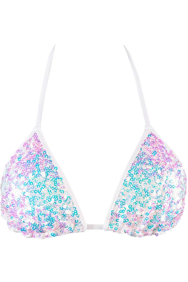 Axami 12121 Luxury Shimmer Sequins Triangle Bikini Top
