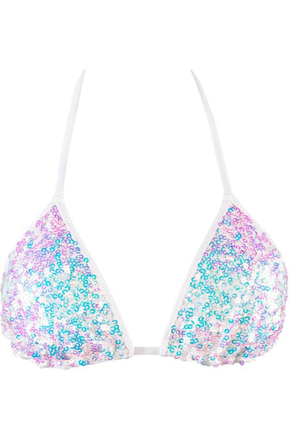 Axami 12121 Luxury Shimmer Sequins Triangle Bikini Top
