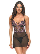 Adela Floral Sheer Empire Waist Babydoll