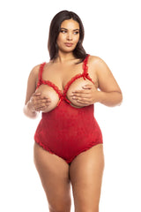 Amber Open Cup Lace Teddy