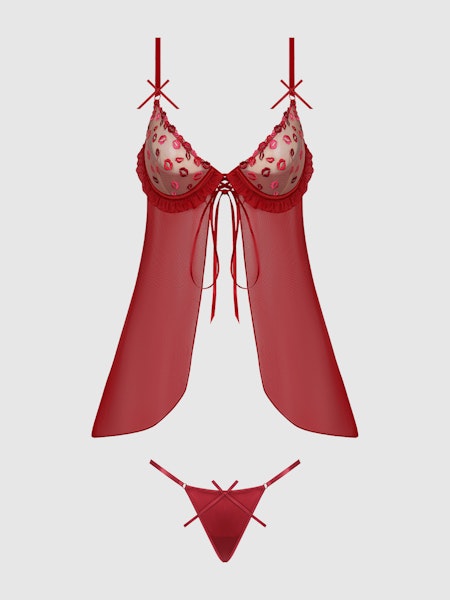 Angelina Babydoll Kiss Embroidery