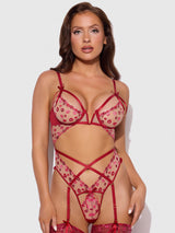 Angelina Lips Embroidery Cutout Teddy