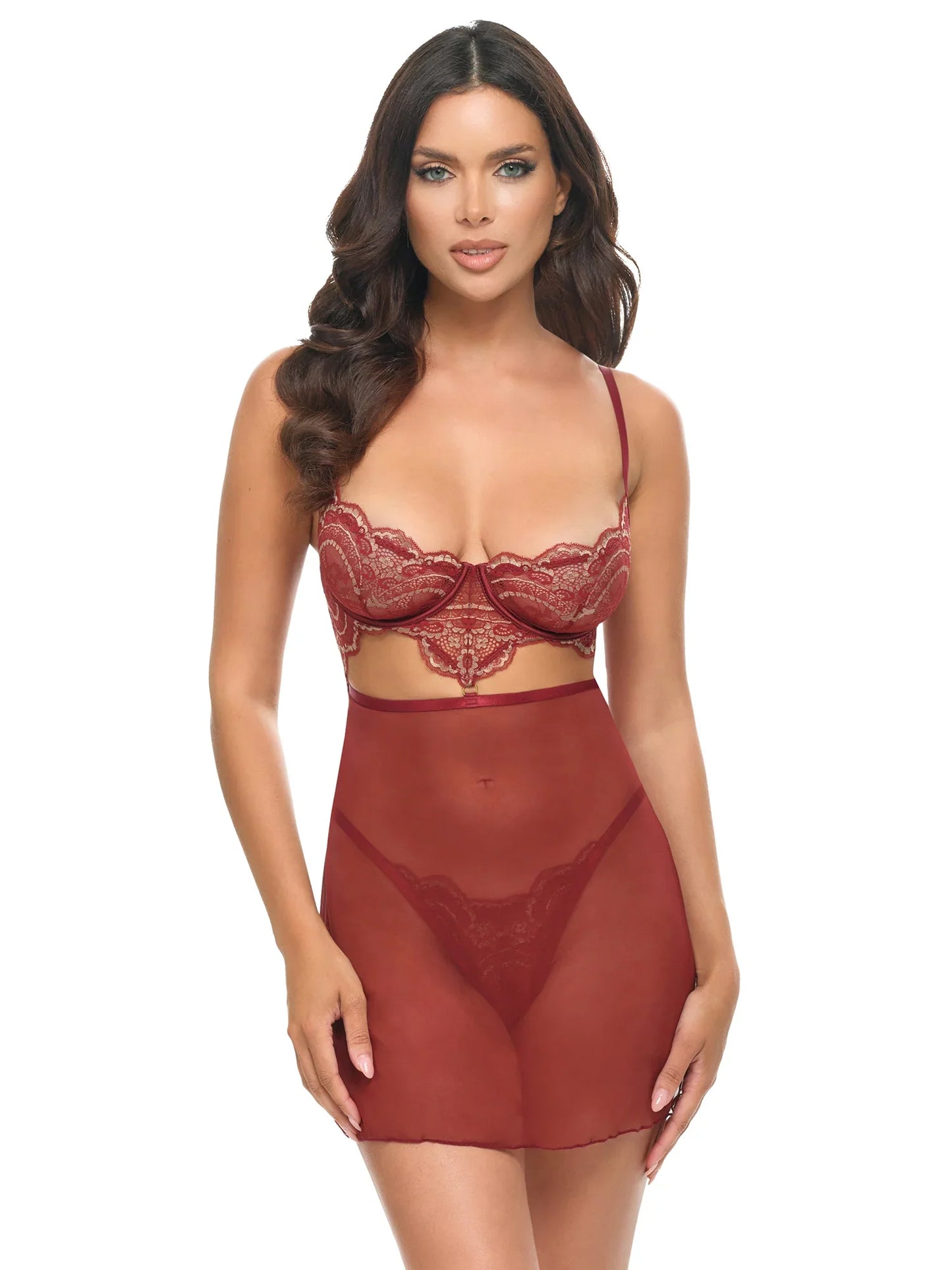 Oh la la Cheri Arielle Sheer Lace Babydoll