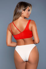 BeWicked Aubrey Swimsuit Bikini Red Beige