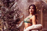 Aurora Green Embroidered Sheer Bra & Thong Set - Mapale