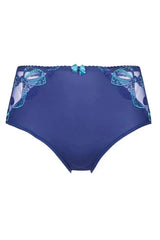 Axami Bal Harbour high-waisted briefs with elegant turquoise lace inserts and a delicate bow.