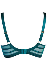 Sheer Stripe Unlined Bra Teal