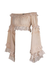 Daisy Corsets Smocked Flare Sleeve Peasant Top