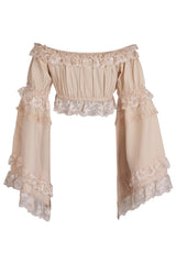 Daisy Corsets Smocked Flare Sleeve Peasant Top