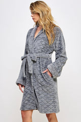 BeWicked Ariel Robe Jacquard Plush Long Sleeve with Pockets