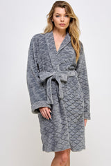 BeWicked Ariel Robe Jacquard Plush Long Sleeve with Pockets