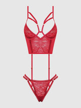 Bianca Strappy Lace Bustier & Thong Set