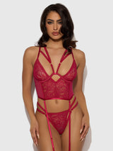 Bianca Strappy Lace Bustier & Thong Set