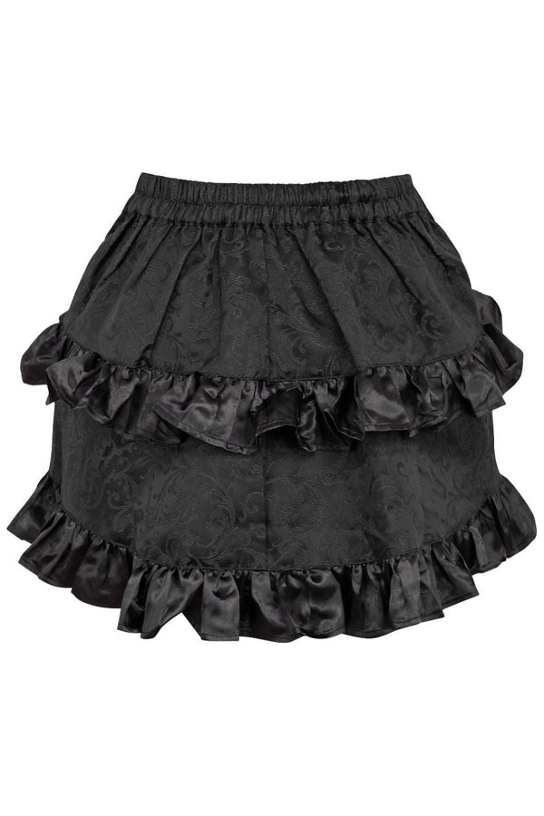 Daisy Corsets Black Brocade Ruched Bustle Skirt