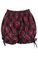 Black & Gold Gothic Skull Print Bloomers - Daisy Corsets