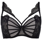 Black Hibiscus Unlined Sheer Mesh Bra