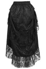 Black Lace Adjustable High Low Bustle Skirt - Daisy Corsets
